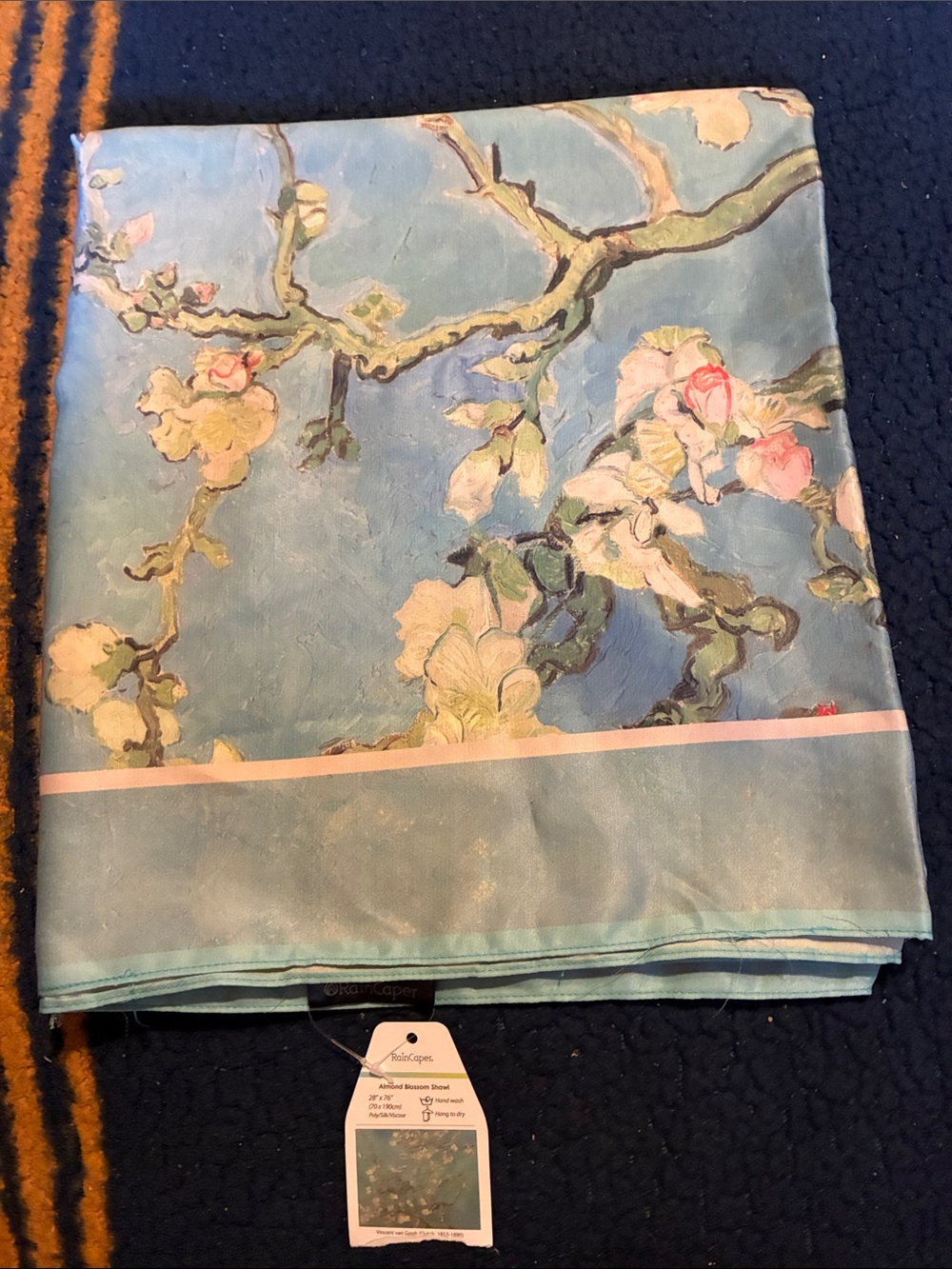 NWT Van Gogh almond blossom fine art silk blend shawl